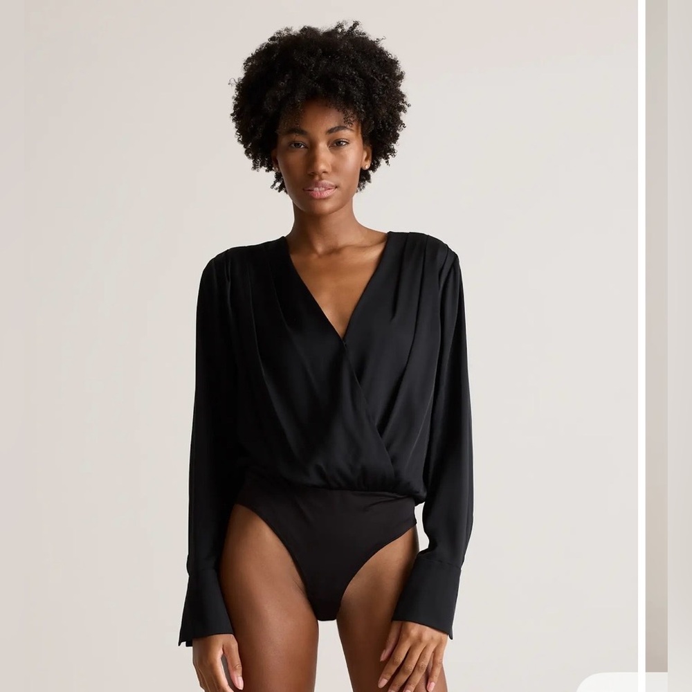 Quince Washable Silk Bodysuit M